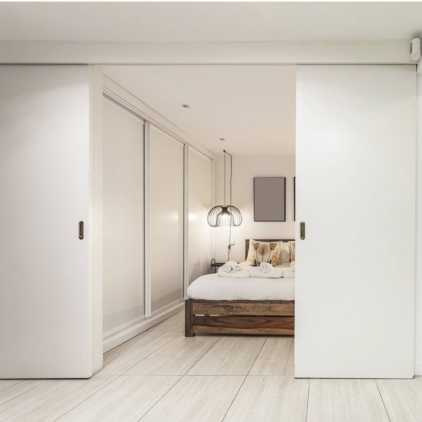 Bypass Door Hardware, 6ft Heavy Duty Bypass Sliding Door Hardware Kit, Aluminum Alloy Sliding Closet Door Hardware Set for 2 Door System, Fit Door Thickness 1 3/8 " - 1 3/4", Easy to Install