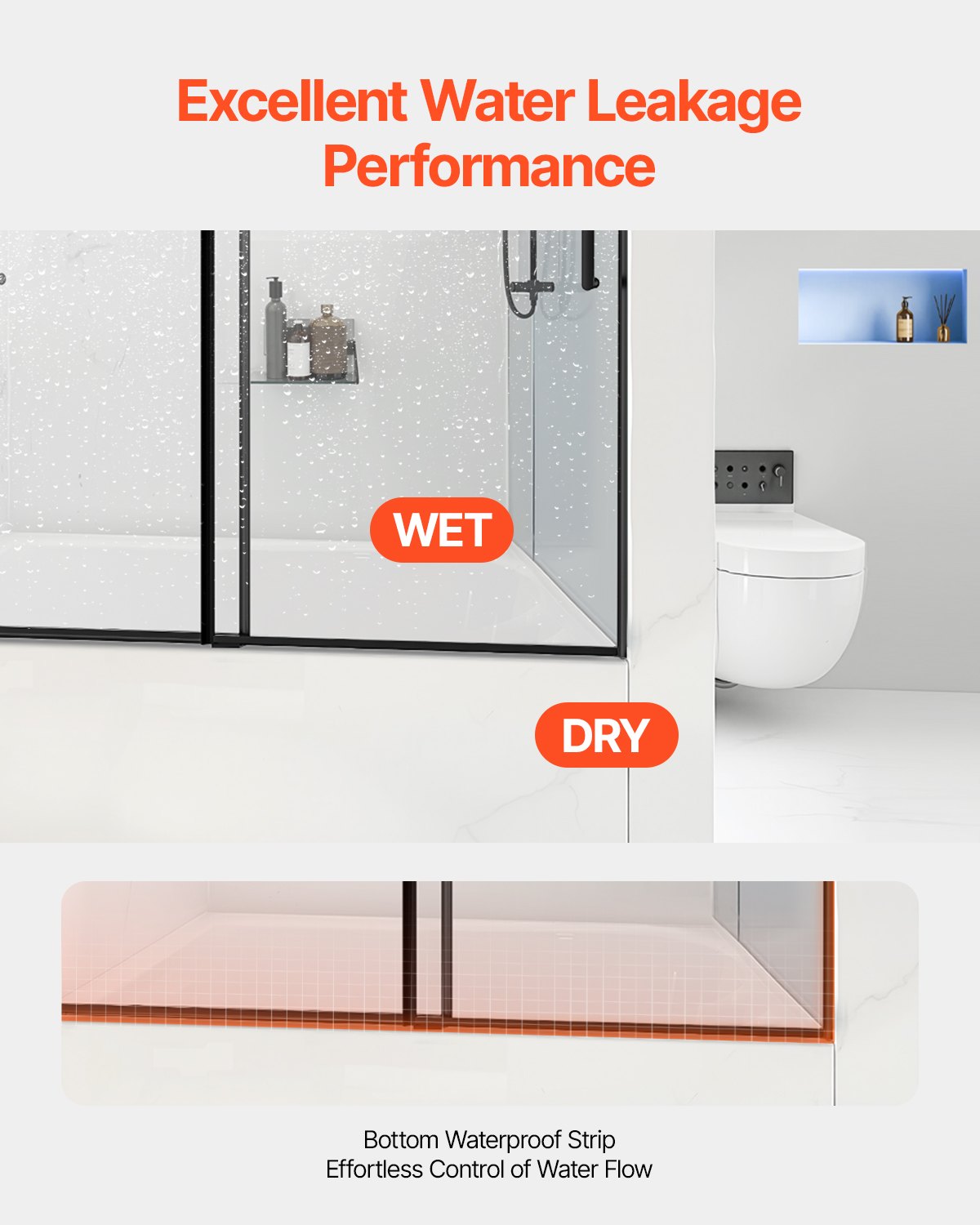 Frameless Sliding Bathtub Door, 56-60 in.W x 60 in.H, Frameless Shower Glass Door, Frameless Double Sliding Tub Door with 5/16 in Clear Tempered Glass and Stainless Steel Handle, Black Finish