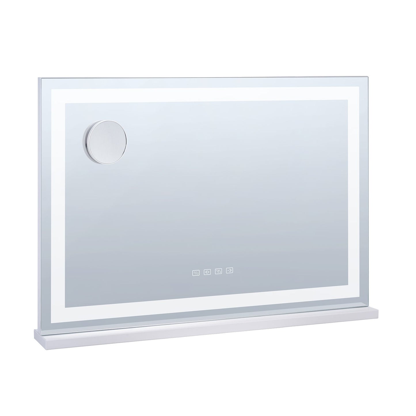 Beleuchteter Kosmetikspiegel mit 3 Farben, Bluetooth, USB-Anschluss, Tisch- und Wandmontage, 55,1 cm