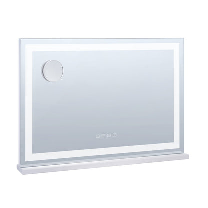 Beleuchteter Kosmetikspiegel mit 3 Farben, Bluetooth, USB-Anschluss, Tisch- und Wandmontage, 55,1 cm