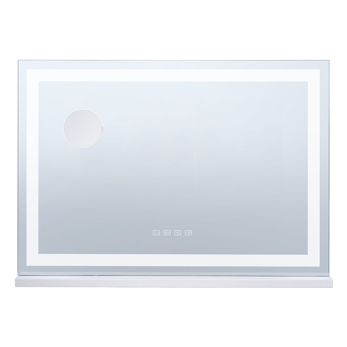 Beleuchteter Kosmetikspiegel mit 3 Farben, Bluetooth, USB-Anschluss, Tisch- und Wandmontage, 55,1 cm