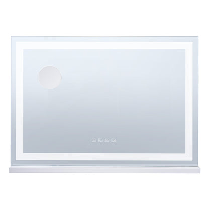 Beleuchteter Kosmetikspiegel mit 3 Farben, Bluetooth, USB-Anschluss, Tisch- und Wandmontage, 55,1 cm