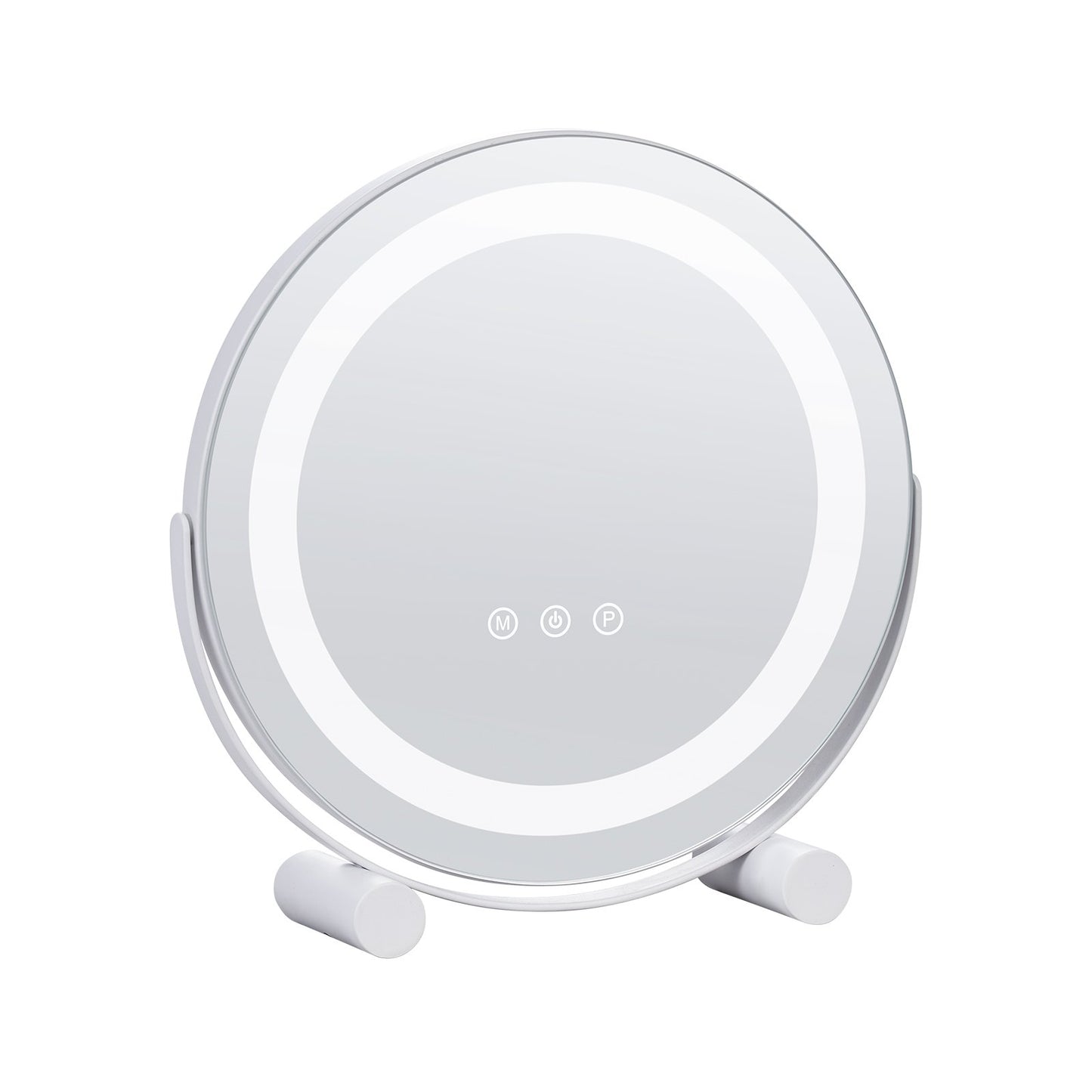 12” Vanity Mirror With Lights, LED Makeup Mirror 3 Color Lighting Modes, with 5X Magnification Mirror, Smart Touch Control, 360°Rotation,Round Lighted Makeup Mirror for Bedroom Tabletop (White)