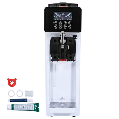 Gewerbliche Eismaschine, 10 l/h Leistung, 900 W, Tischgerät für Softeis, 4-l-Behälter, 1,6-l-Eiszylinder, LCD-Bedienfeld, Selbstreinigungsfunktion, Vorkühlung, für Restaurants und Imbissbuden