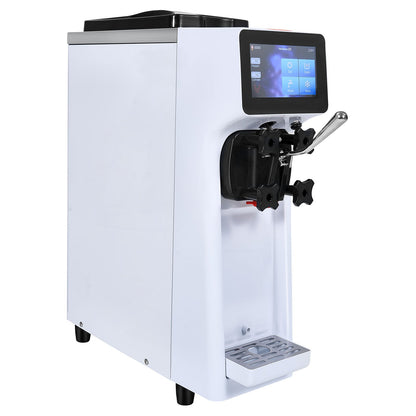 Gewerbliche Eismaschine, 10 l/h Leistung, 900 W, Tischgerät für Softeis, 4-l-Behälter, 1,6-l-Eiszylinder, Touchscreen mit automatischer Reinigung und Vorkühlung, für Restaurants und Imbissbuden