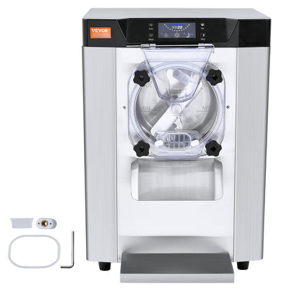 Gewerbliche Eismaschine, 12 l/h Leistung, 1295 W, Tischgerät für festes Eis, 4,5 l Edelstahlzylinder, LED-Panel, automatische Reinigung, Vorkühlung, für Restaurants und Imbissstände