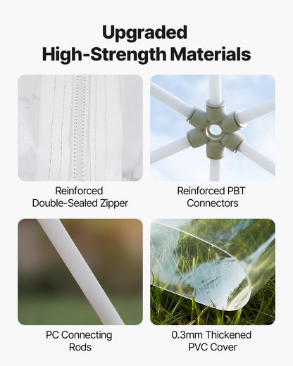 Gartenkuppel-Iglu, 3,6 x 2,2 m, transparentes Outdoor-Kuppelzelt für 4–7 Personen, wetterfestes geodätisches Kuppel-Gewächshaus mit Fenster, PVC-Iglu-Zelt für Garten, Terrasse, Camping, Partys und Hochzeiten