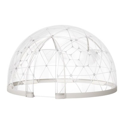 Gartenkuppel-Iglu, 3,6 x 2,2 m, transparentes Outdoor-Kuppelzelt für 4–7 Personen, wetterfestes geodätisches Kuppel-Gewächshaus mit Fenster, PVC-Iglu-Zelt für Garten, Terrasse, Camping, Partys und Hochzeiten