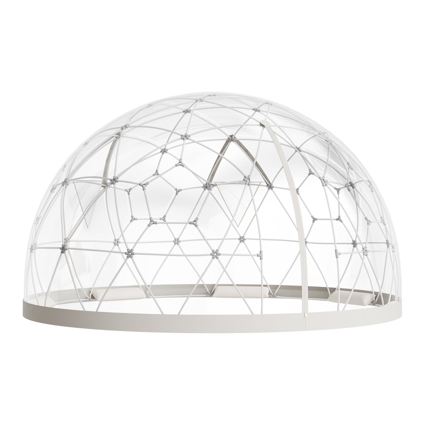 Gartenkuppel-Iglu, 3,6 x 2,2 m, transparentes Outdoor-Kuppelzelt für 4–7 Personen, wetterfestes geodätisches Kuppel-Gewächshaus mit Fenster, PVC-Iglu-Zelt für Garten, Terrasse, Camping, Partys und Hochzeiten