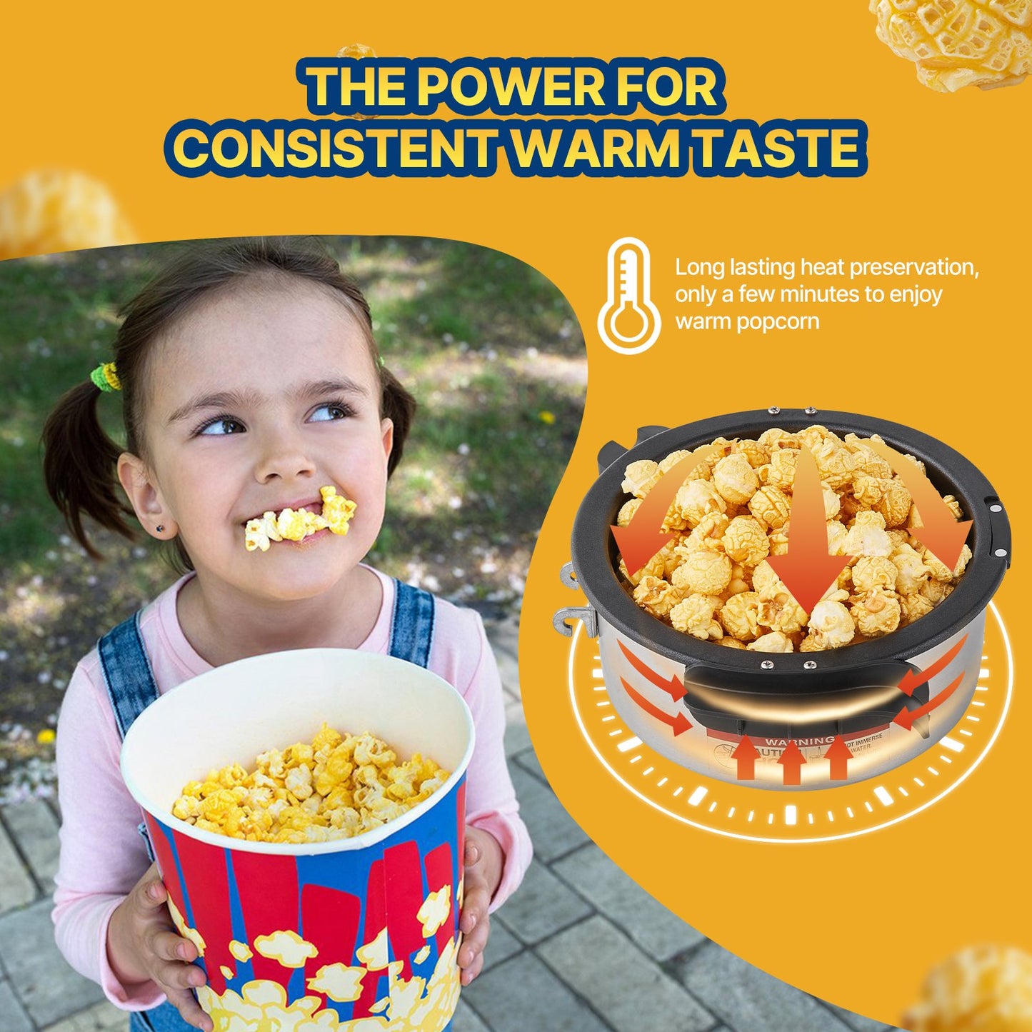 Popcornmaschine, 480 W, 120-ml-Kessel (ergibt ca. 5,7 Liter pro Portion), Tischgerät, inklusive 3 Schaufeln, Kino-Design, Rot