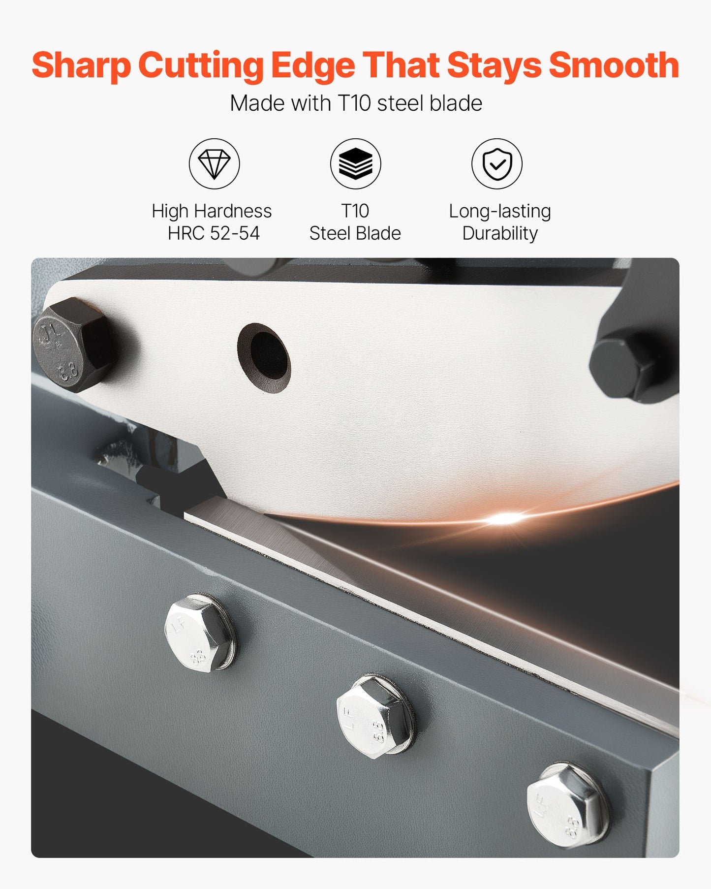 Blechschere, 155 mm, manuelle Blechschere, robuste Montageausführung mit massivem Stahlrahmen, hohe Präzision, verlängerter Griff zum Schneiden von Stahl, Kupfer, Bewehrungsstahl und Aluminium