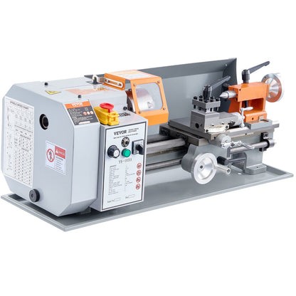 Metal Lathe Machine, 7'' x 13.78'', Precision Benchtop Power Metal Lathe, 0-2200 RPM Continuously Variable Speed, 500W Brush Motor Metal Gears, with Tool Box for Processing Precision Parts