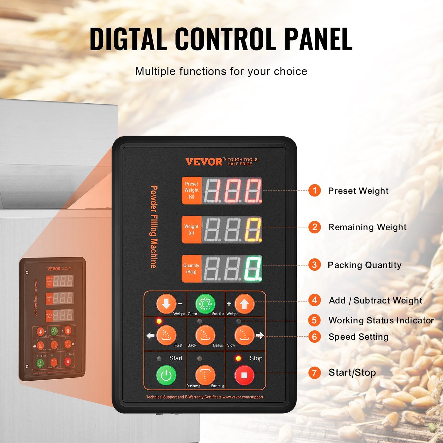 Powder Filling Machine, 0.002-0.22lbs/1-100g, Automatic Intelligent Particle Weighing Filling Machine, Bottle Bag Powder Filler Particle Dispenser for Tea Seeds Grains Powder Flour Beans Glitter