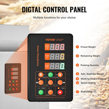 Pulverabfüllmaschine, 0,002–0,44 lbs/1–200 g, automatische intelligente Partikelwiege- und Abfüllmaschine, Flaschen- und Beutelabfüller, Partikelspender für Tee, Samen, Getreide, Mehl, Bohnen und Glitzer
