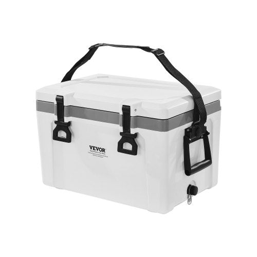 Portable Cooler, 26 QT Hard Cooler with Ice Retention, Heavy-Duty Handles and Strap, Lightweight Rigid Material Insulated Portable Cooler, Suitable for Family Picnics and Short Trips