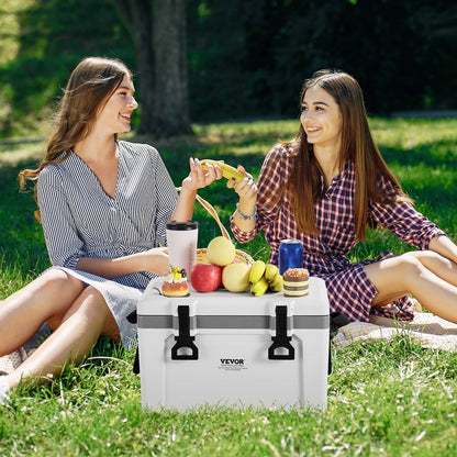 Portable Cooler, 26 QT Hard Cooler with Ice Retention, Heavy-Duty Handles and Strap, Lightweight Rigid Material Insulated Portable Cooler, Suitable for Family Picnics and Short Trips