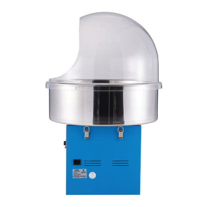 Elektrische Zuckerwattemaschine, 1000 W, Gewerbegerät mit Deckel, Edelstahlschüssel, Zuckerlöffel, Schublade, ideal für Kindergeburtstage, Familienfeiern, Blau