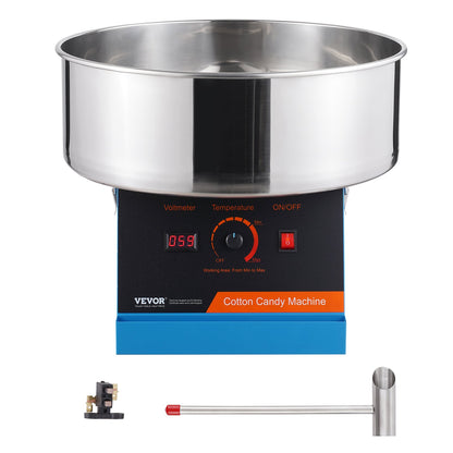 Electric Cotton Candy Machine, 1000W Candy Floss Maker, Commercial Cotton Candy Machine with Stainless Steel Bowl, and Sugar Scoop, Perfect for Home Kids Birthday, Family Party (Blue)