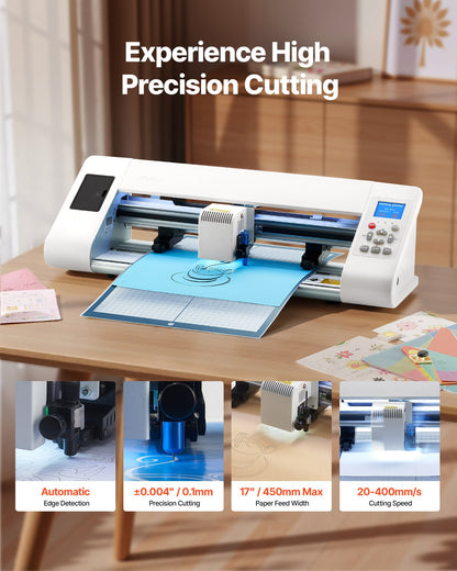 Cutting Machine, Automatic Edge Detection Vinyl Cutter Machine with Design Software and Materials, Compatible with Multiple File Formats, for Creating Customized DIY Crafts, Cards, Stickers