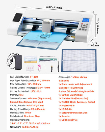 Cutting Machine, Automatic Edge Detection Vinyl Cutter Machine with Design Software and Materials, Compatible with Multiple File Formats, for Creating Customized DIY Crafts, Cards, Stickers