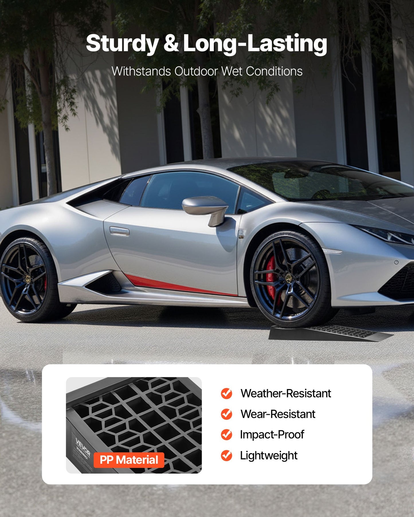 Car Ramps, 2 PCS 9072 kg GVW Capacity, 65 mm Lift Height, Portable Low Profile Car Service Ramps for Home Garage Maintenance & Oil Changes, Heavy Duty for Low Chassis Vehicle & Support Jack