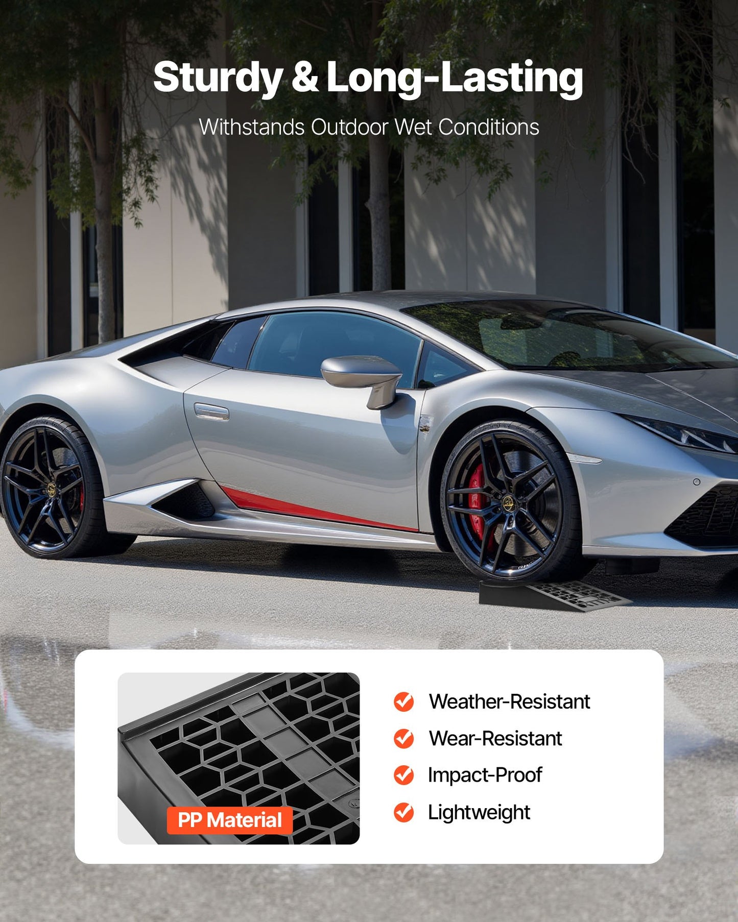 Car Ramps, 2 PCS 9072 kg GVW Capacity, 66 mm Lift Height, Portable Low Profile Car Service Ramps for Home Garage Maintenance & Oil Changes, Heavy Duty for Low Chassis Vehicle & Support Jack