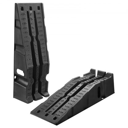 2 Stück Autoauffahrrampen, Tragkraft 7257 kg, Hubhöhe 170 mm, tragbare, hohe Autoauffahrrampen für Wartung und Ölwechsel in der heimischen Garage, robust für Reparaturen an Lkw und SUVs, schwarz