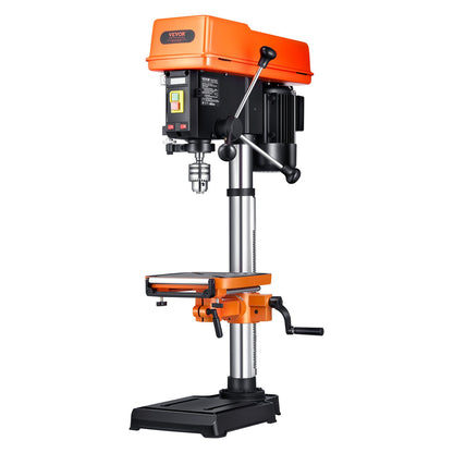 Tischbohrmaschine (304,8 mm), 750 W, Drehzahlregelung 340–2200 U/min, neigbarer Arbeitstisch (0–45°), LED-Arbeitsleuchte, Röntgenpositionierung, geeignet für Holz und Metall