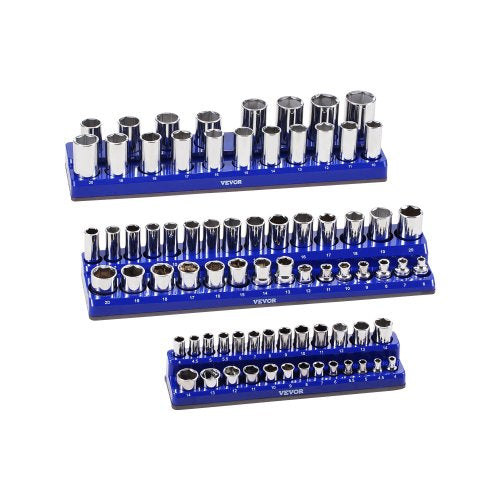 Magnetisches Steckdosen-Organizer-Set, 3-teilig, magnetische Steckdose, Ziegel oder Blau für metrisch