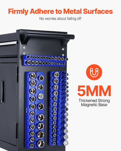 Magnetisches Steckdosen-Organizer-Set, 3-teilig, magnetische Steckdose, Ziegel oder Blau für metrisch