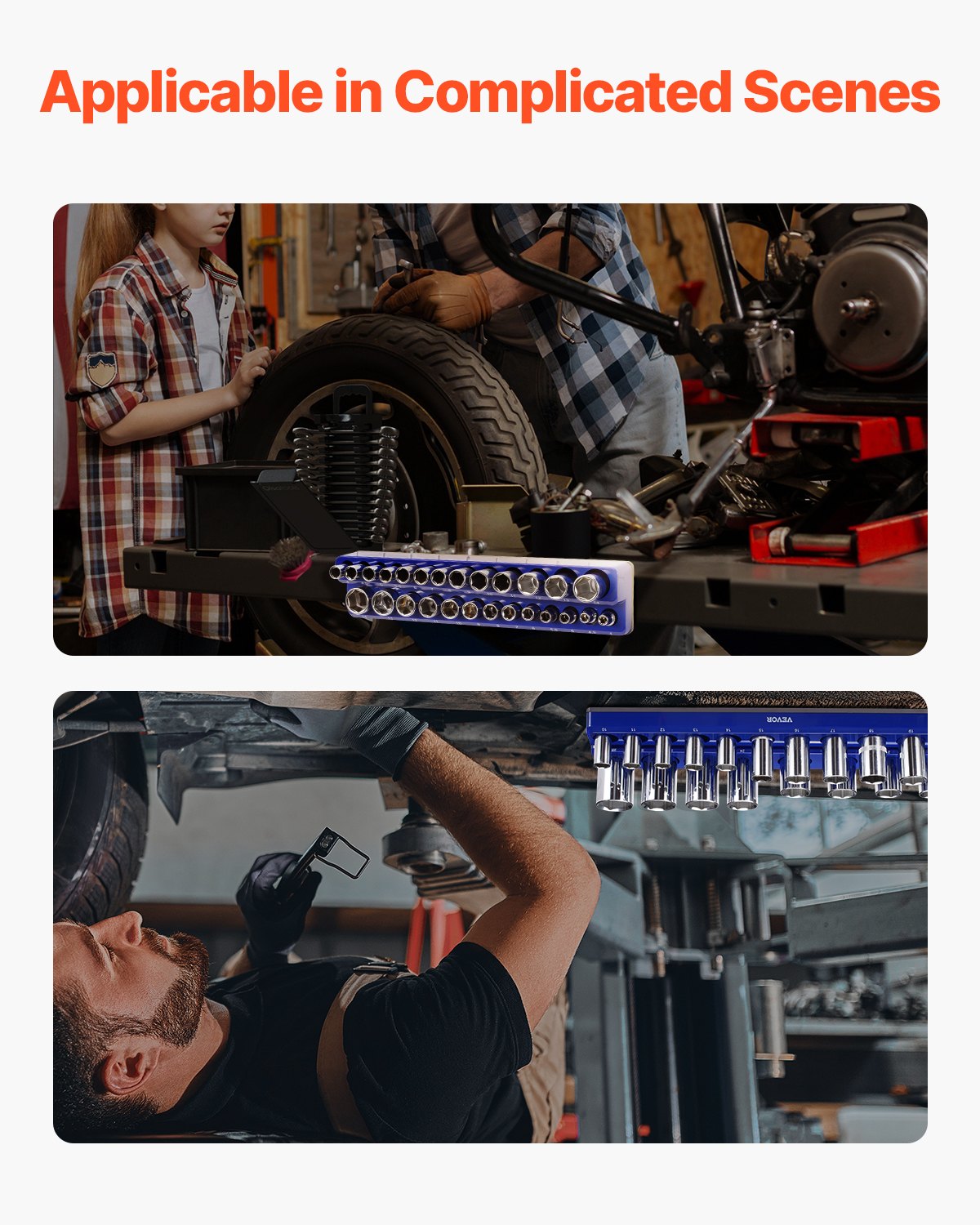 Magnetisches Steckdosen-Organizer-Set, 3-teilig, magnetische Steckdose, Ziegel oder Blau für metrisch