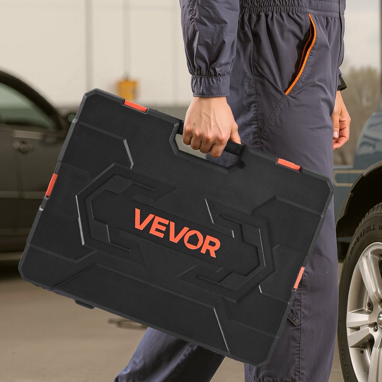 Socket Set, 104 Pieces, 9.5 mm Drive Socket Tool Set, Metric Size from 6 to 24 mm, Deep and Standard, Mechanic Tool Kit with Storage Case, Chrome Plated CR-V Alloy Steel, for Automotive Repair