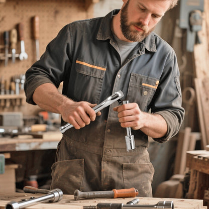 Steckschlüsselsatz, 39-teilig, 9,5- und 6,4-mm-Antrieb, Steckschlüssel und Ratschenset, SAE- und metrische Größen, Mechaniker-Werkzeugset mit Ratschenschlüssel, Zubehör, Aufbewahrungskoffer, CR-V-Legierungsstahl, für Kfz-Reparaturen