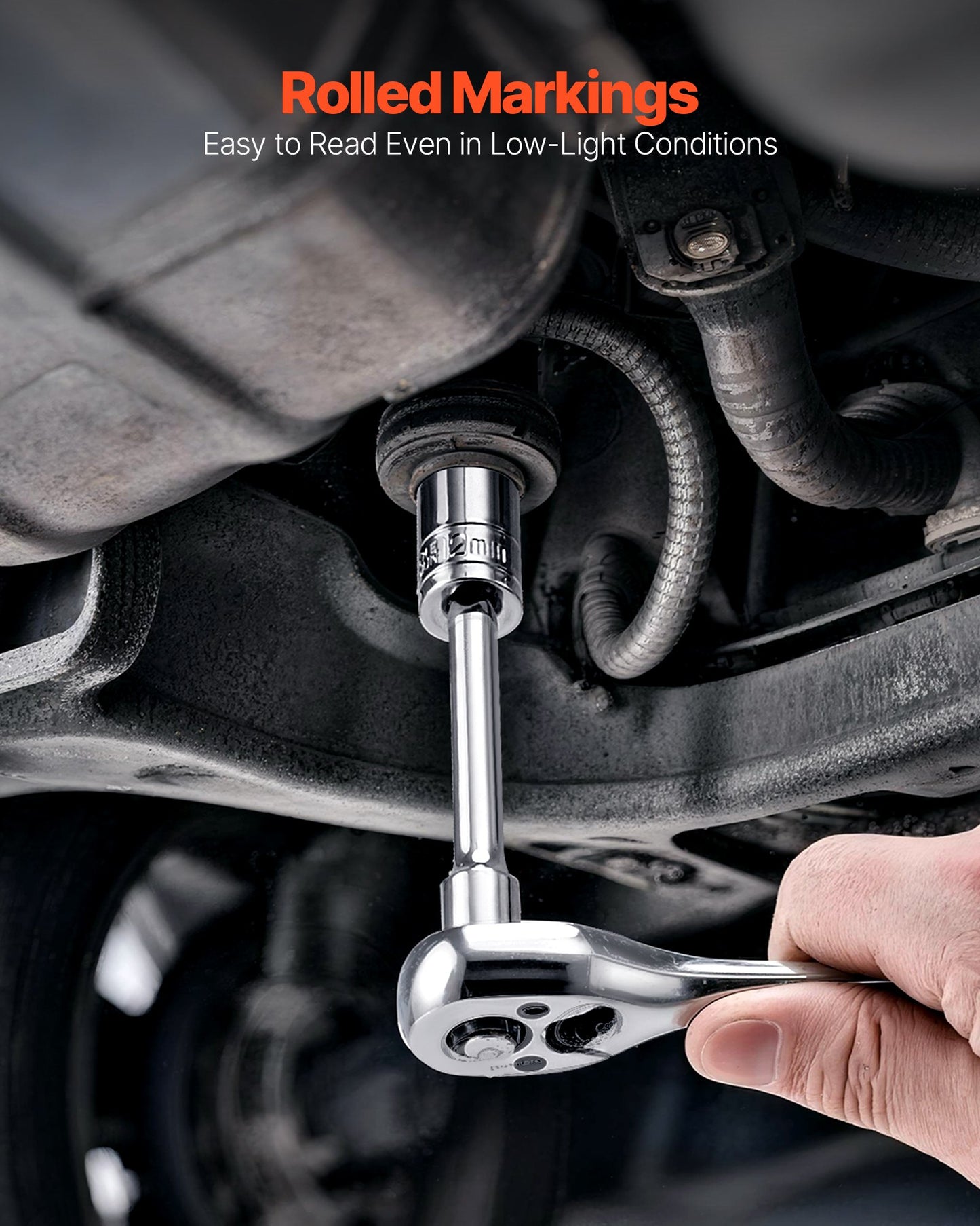 Steckschlüsselsatz, 69-teilig, 9,5- und 6,4-mm-Antrieb, Steckschlüssel und Ratschen, SAE und metrisch, tief und normal, Mechaniker-Werkzeugset mit Zubehör und Aufbewahrungskoffer, CR-V-Legierungsstahl, für Autoreparaturen