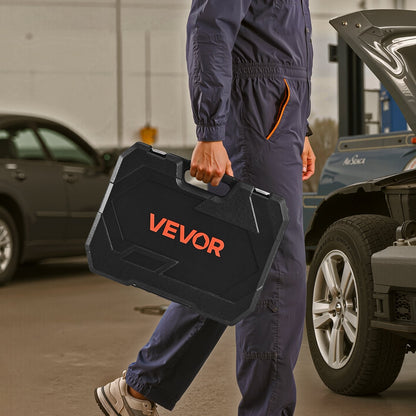 Steckschlüsselsatz, 86-teilig, 9,5, 6,4 und 12,7 mm Antriebs-Steckschlüssel und Ratschenset, SAE und metrisch, Mechaniker-Werkzeugset mit Ratschenschlüssel, Zubehör und Aufbewahrungskoffer, CR-V-Legierungsstahl, für die Autoreparatur