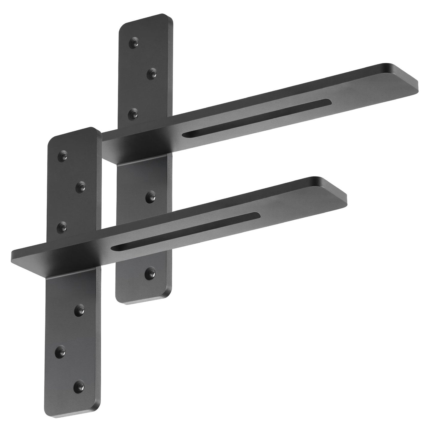 T Shelf Brackets 2 Pcs, 200 lbs/90 kg Weight Capacity, 14x2.89x12 in / 355.6x73.5x304.8 mm, Solid Steel Heavy Duty Brackets for Shelves, Countertop Support Floating Bracket Hardware with Screws