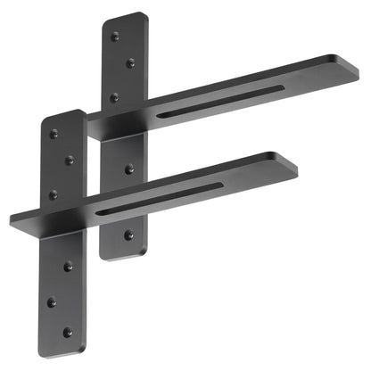 T Shelf Brackets 2 Pcs, 200 lbs/90 kg Weight Capacity, 14x2.89x12 in / 355.6x73.5x304.8 mm, Solid Steel Heavy Duty Brackets for Shelves, Countertop Support Floating Bracket Hardware with Screws