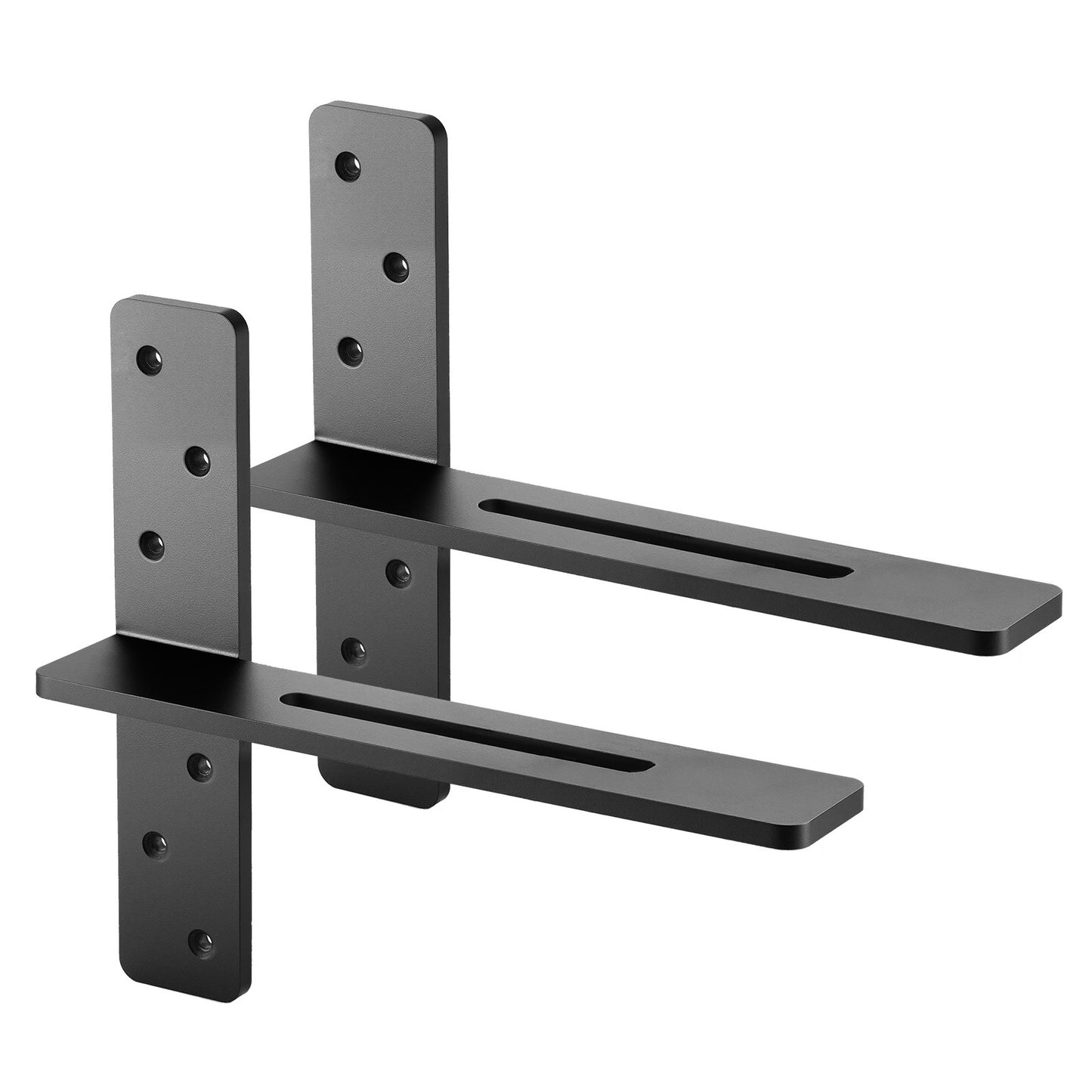T Shelf Brackets 2 Pcs, 200 lbs/90 kg Weight Capacity, 14x2.89x12 in / 355.6x73.5x304.8 mm, Solid Steel Heavy Duty Brackets for Shelves, Countertop Support Floating Bracket Hardware with Screws