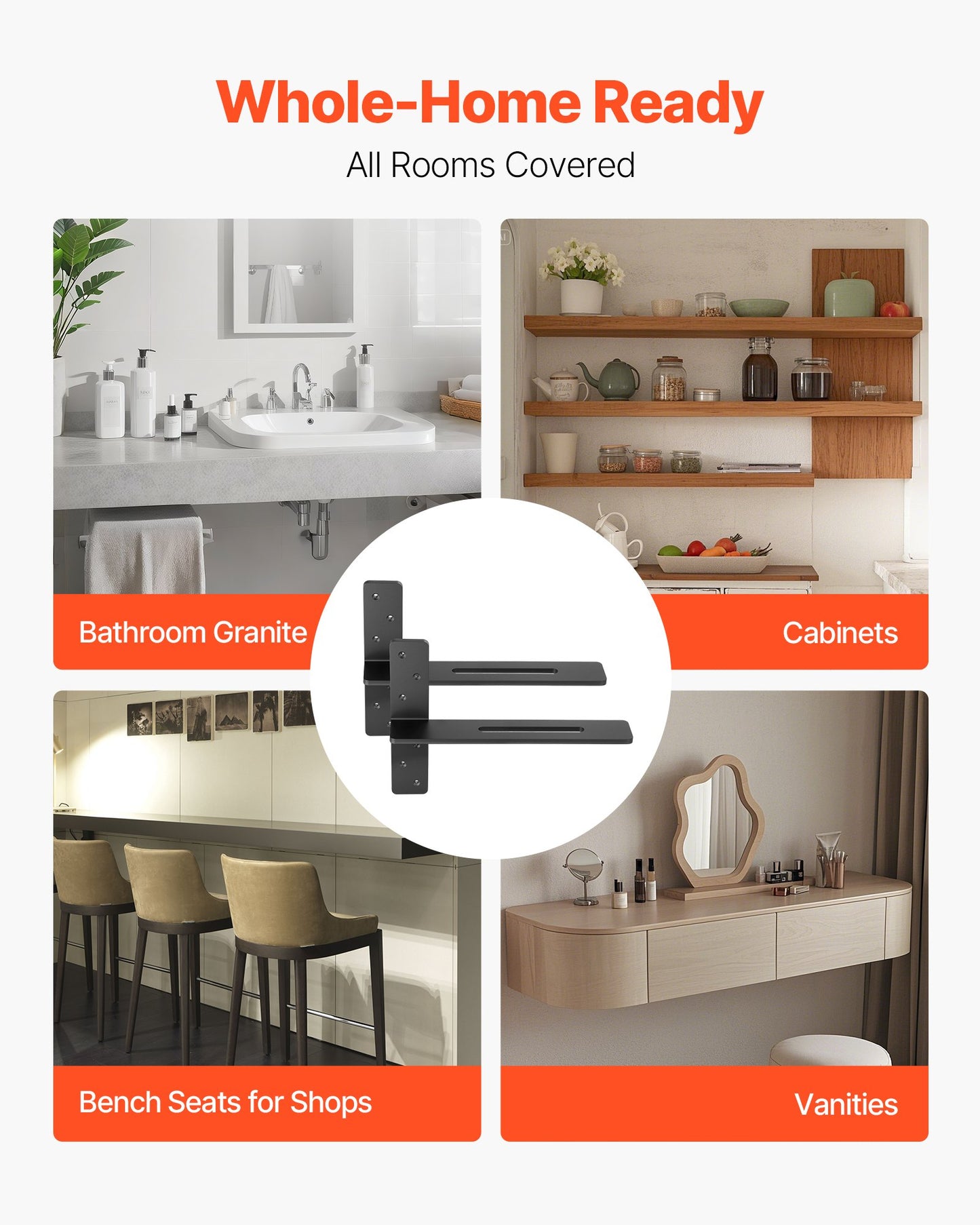 T-Regalwinkel, 2 Stück, Tragkraft 90 kg, Maße: 406,4 x 73,5 x 304,8 mm, robuste Stahlwinkel für Regale, Arbeitsplattenhalterung mit Schrauben