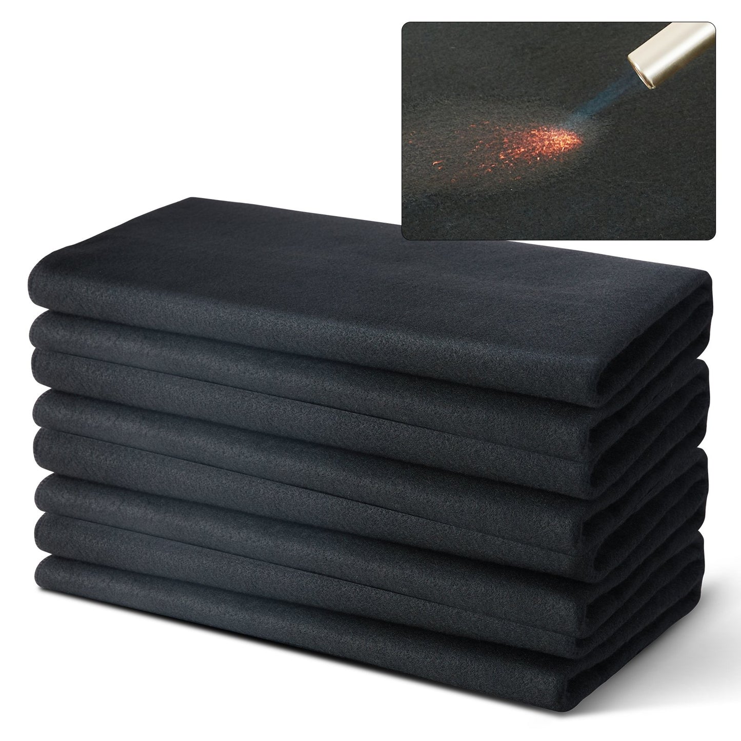 Carbon Felt Welding Blanket 4 Pack, 950 x 910 mm Flame Retardant Welding Blanket, Up To 982℃ Heat Resistant Blanket Set, Cuttable Carbon Fiber Fire Retardant Insulation Welding Mat Pad