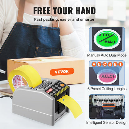 Zcut-9 Automatischer Klebebandabroller, elektrischer Klebebandschneider, Verpackungsmaschine, Klebebandschneidemaschine, 6-60 mm Bandbreite