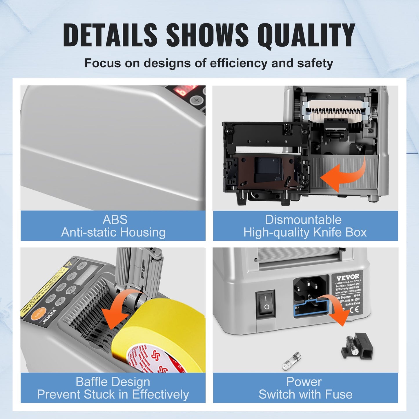 Zcut-9 Automatischer Klebebandabroller, elektrischer Klebebandschneider, Verpackungsmaschine, Klebebandschneidemaschine, 6-60 mm Bandbreite
