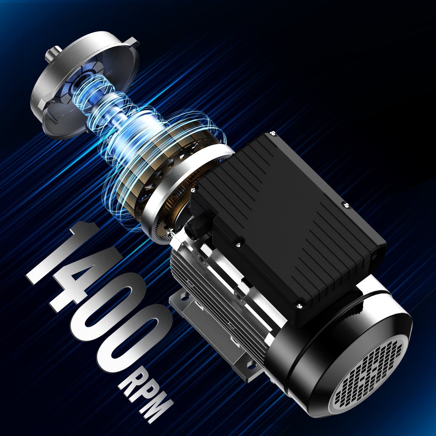 0,75 kW Elektromotor, 1400 U/min, Wechselstrom 220–240 V, 5,45 A, Baugröße B34, Einphasen-Luftkompressormotor, 19 mm Keilwelle, Rechts-/Linkslauf für Landmaschinen und allgemeine Geräte
