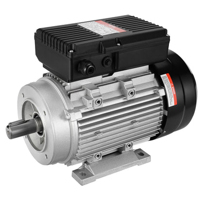 1,5-kW-Elektromotor, 1400 U/min, Wechselstrom 220–240 V, 9,85 A, 90 l, Baugröße B34, Einphasen-Luftkompressormotor, 24-mm-Keilwelle, Rechts-/Linkslauf für Landmaschinen und allgemeine Geräte