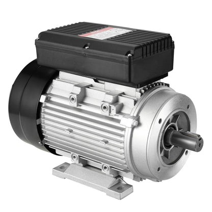 1,5-kW-Elektromotor, 1400 U/min, Wechselstrom 220–240 V, 9,85 A, 90 l, Baugröße B34, Einphasen-Luftkompressormotor, 24-mm-Keilwelle, Rechts-/Linkslauf für Landmaschinen und allgemeine Geräte