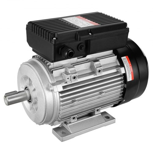 1,5-kW-Elektromotor, 1400 U/min, Wechselstrom 220–240 V, 9,85 A, 90 l, Baugröße B3, Einphasen-Luftkompressormotor, 24-mm-Keilwelle, Rechts-/Linkslauf für Landmaschinen und allgemeine Geräte