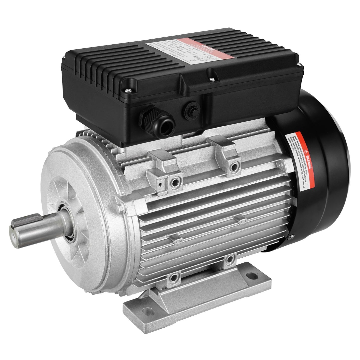 1,5-kW-Elektromotor, 1400 U/min, Wechselstrom 220–240 V, 9,85 A, 90 l, Baugröße B3, Einphasen-Luftkompressormotor, 24-mm-Keilwelle, Rechts-/Linkslauf für Landmaschinen und allgemeine Geräte