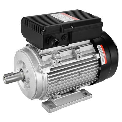 1,5-kW-Elektromotor, 1400 U/min, Wechselstrom 220–240 V, 9,85 A, 90 l, Baugröße B3, Einphasen-Luftkompressormotor, 24-mm-Keilwelle, Rechts-/Linkslauf für Landmaschinen und allgemeine Geräte