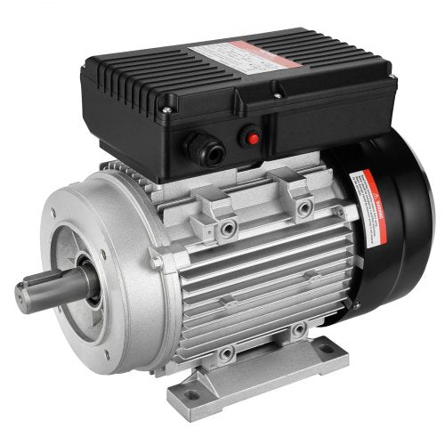 1,1-kW-Elektromotor, 1400 U/min, Wechselstrom 220–240 V, 7,5 A, 90S, Baugröße B34, Einphasen-Luftkompressormotor, 24-mm-Keilwelle, Rechts-/Linkslauf für Landmaschinen und allgemeine Geräte