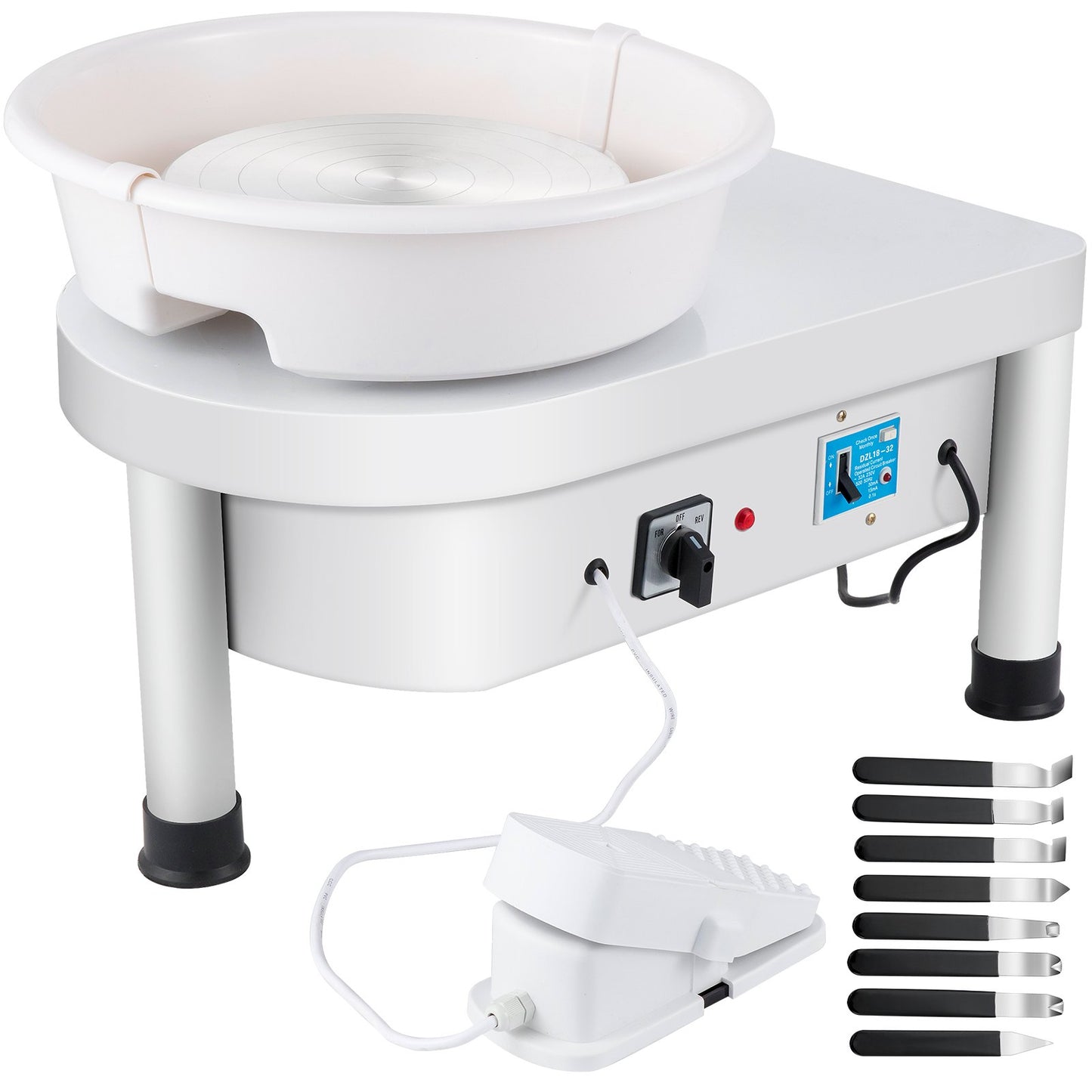 Pottery Wheel 25CM Pottery Forming Machine 280W Electric Pottery Wheel with Foot Pedal and Detachable Basin Shaping Tool Set for Ceramics Clay Craft DIY Clay
